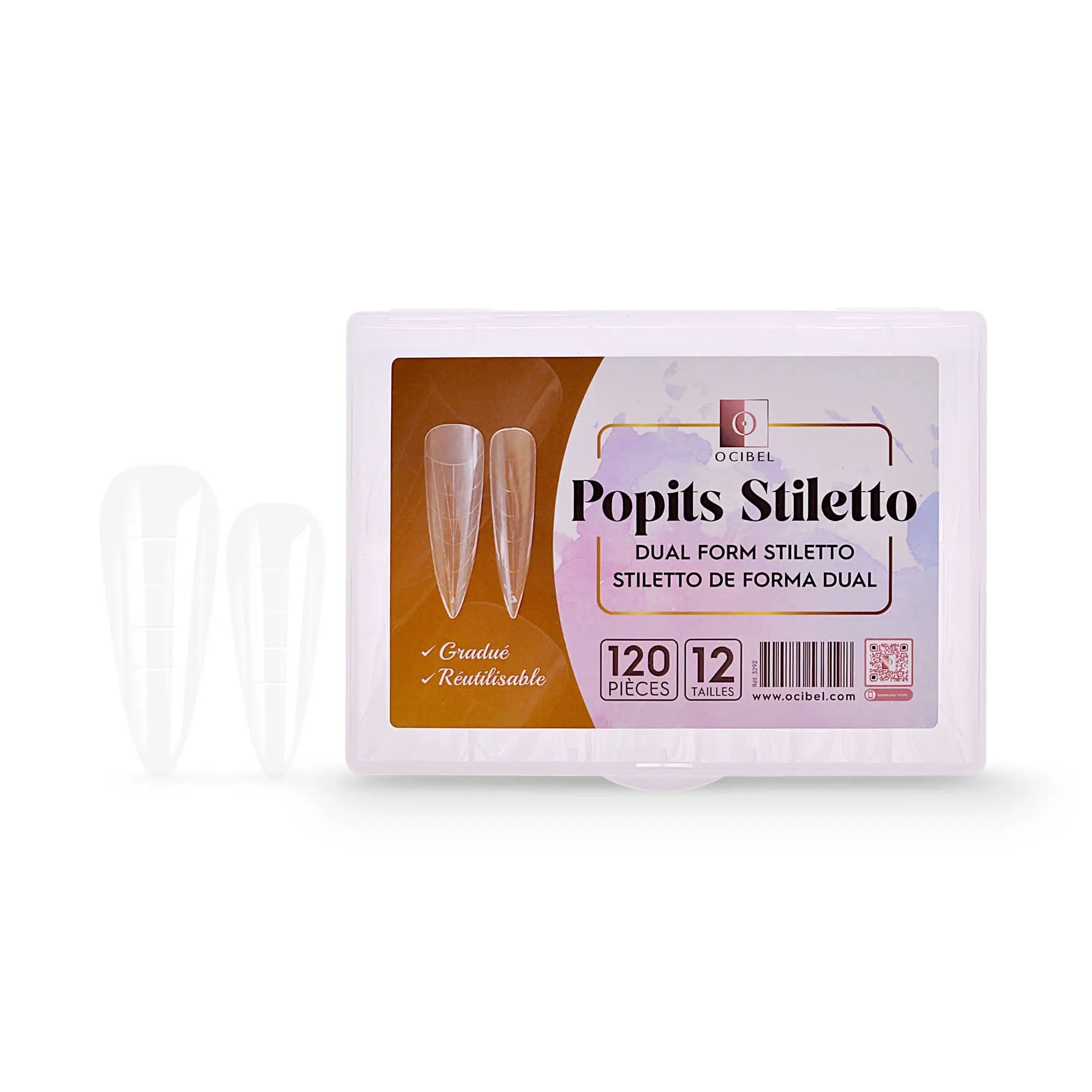 120 Popits Stiletto Capsules Moule Dual System Transparente OCIBEL