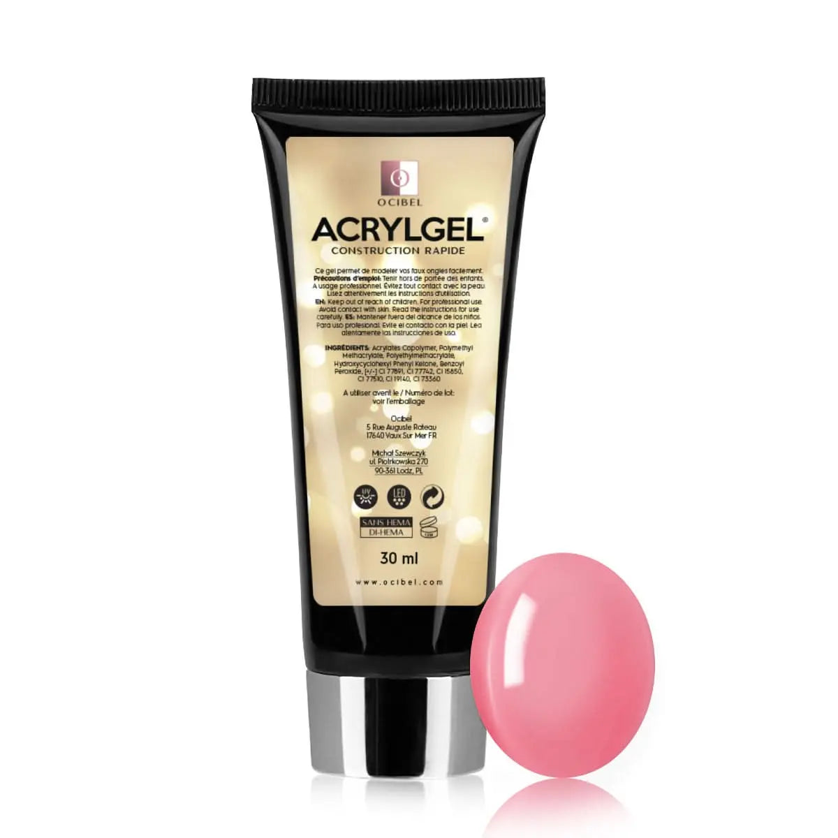 ✨ AcrylGel UV/LED 30g – Sans HEMA / DI-HEMA | Résultat Pro & Tenue Parfaite - Nude 06 OCIBEL