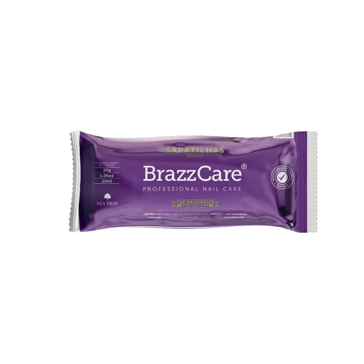 Carton 90 sachets BrazzCare BalbCare Socks Chaussette Pédicure Brésilienne inclus 1 Lime et Bâtonnet OCIBEL