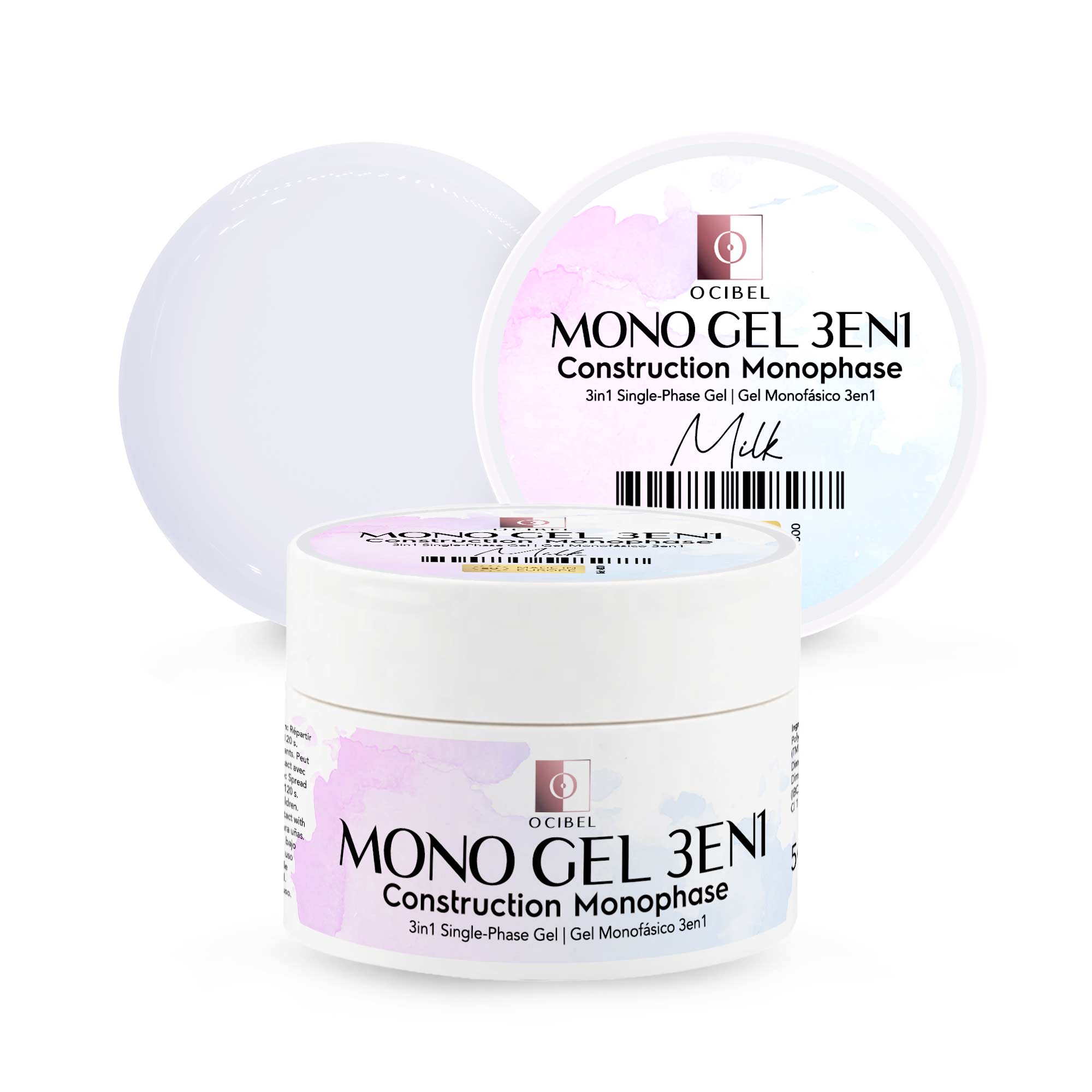 Gel Monophase 3en1 50g - Sans TPO - Sans HEMA - Milk OCIBEL