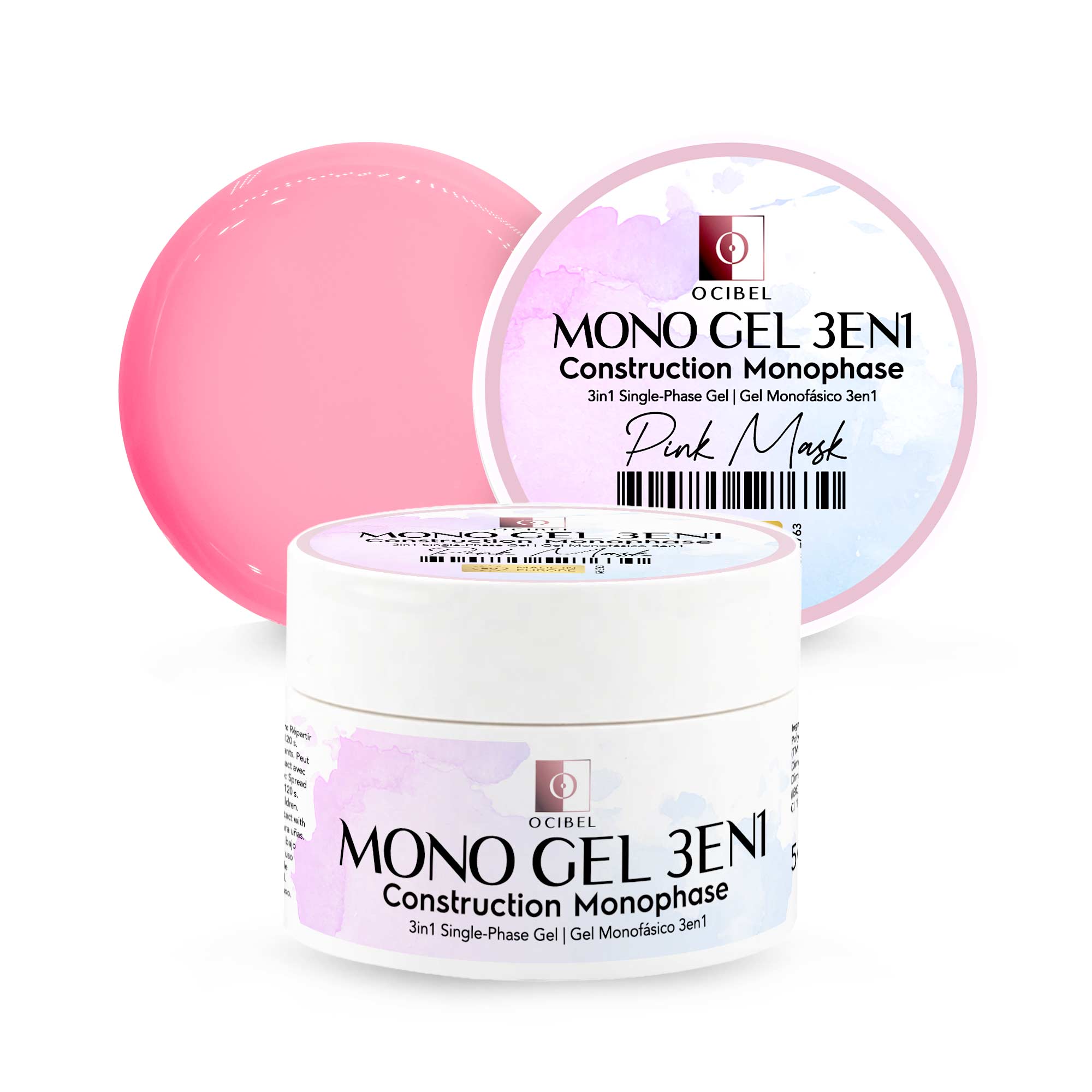 Gel Monophase 3en1 50g - Sans TPO - Sans HEMA - Pink Mask OCIBEL