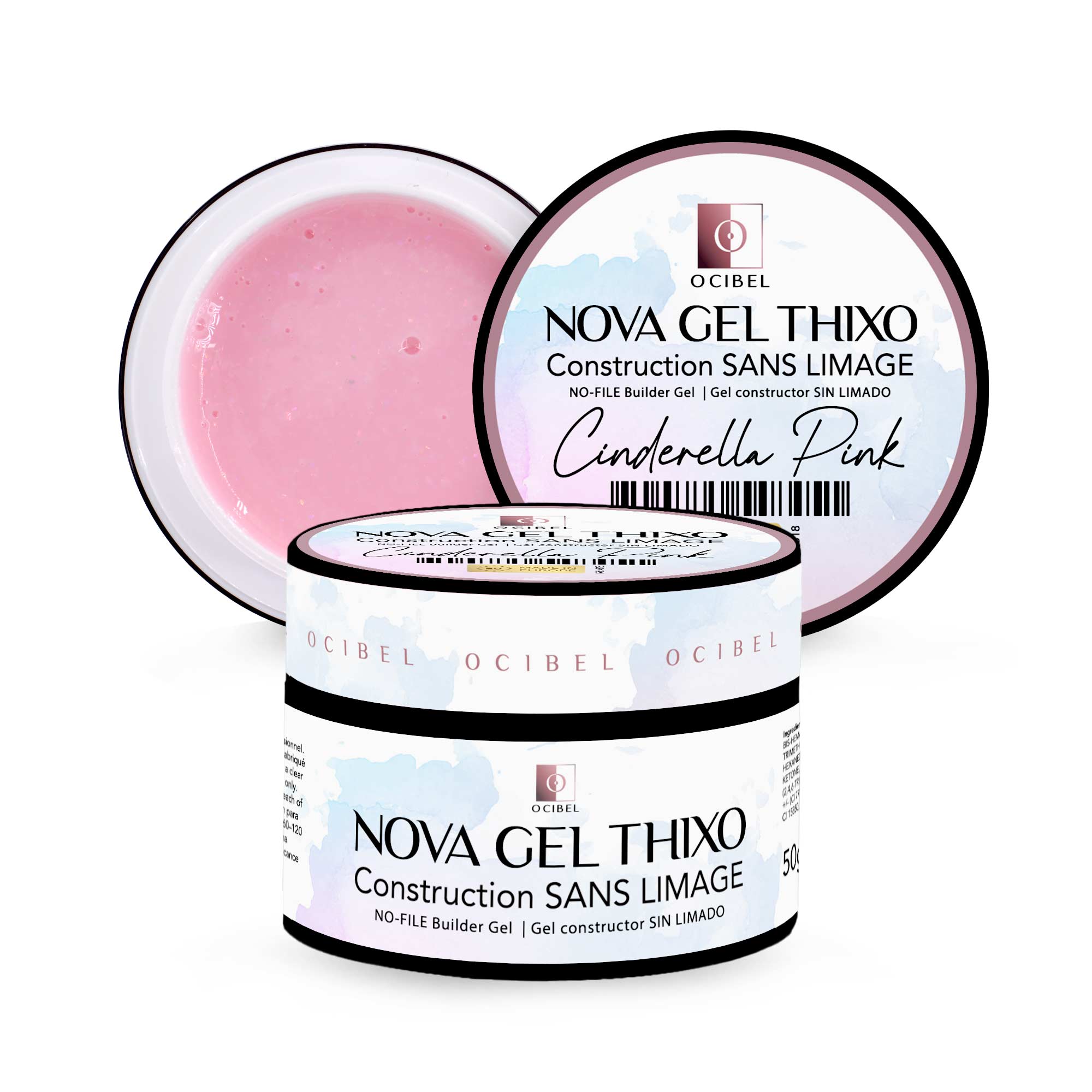 Gel de Construction Thixo SANS LIMAGE 50g - Sans TPO & HEMA - Cinderella Pink OCIBEL