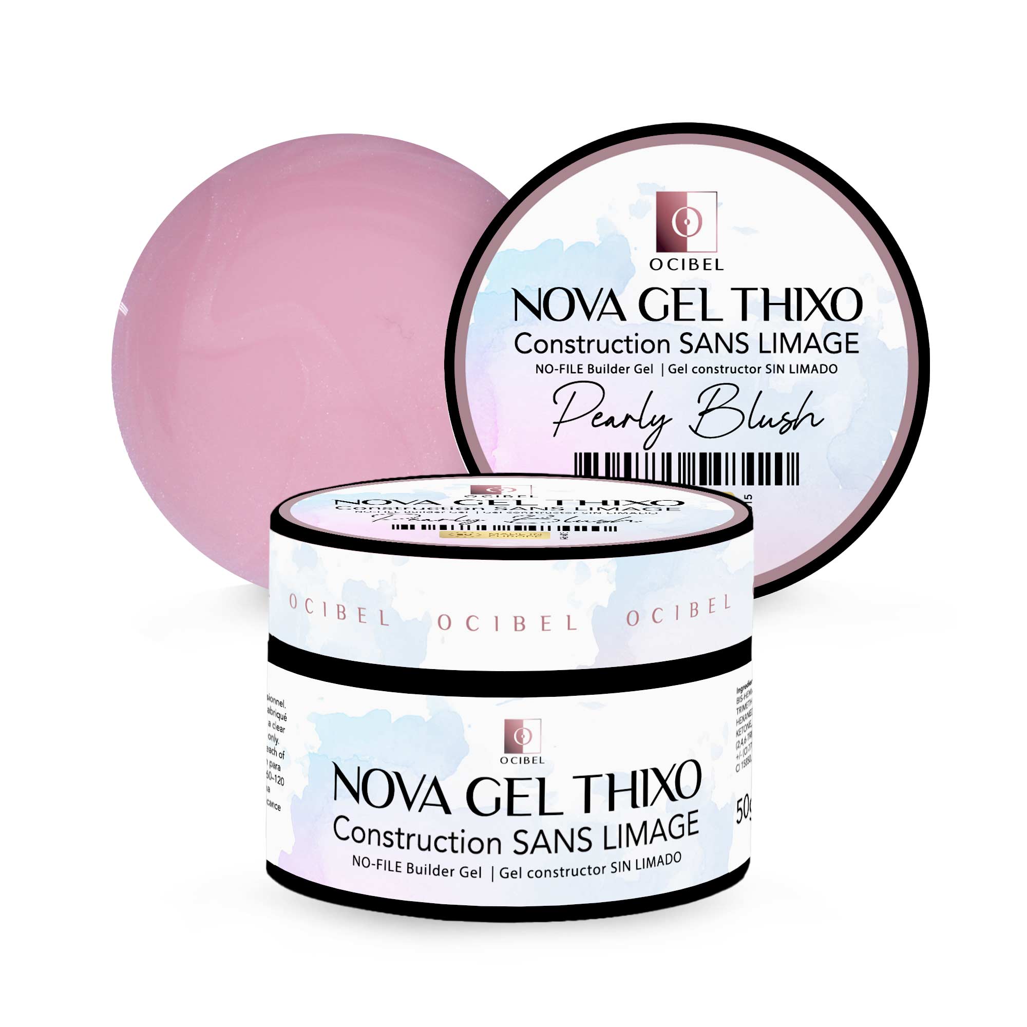 Gel de Construction Thixo SANS LIMAGE 50g - Sans TPO & HEMA - Pearly Blush OCIBEL