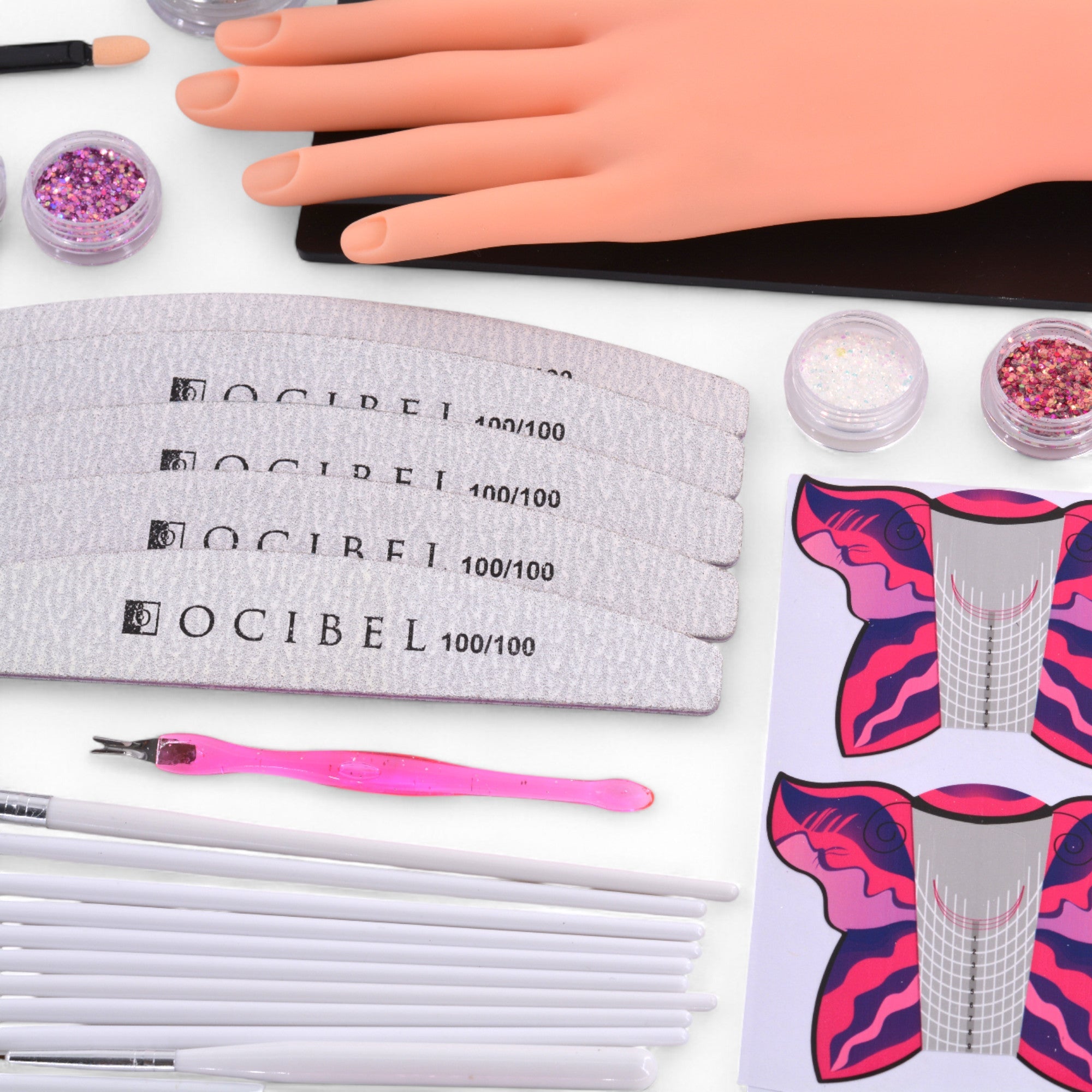 Kit Ongles Complet Master – Gel de Construction Sans Limage, 2 Lampes 72 W USB, 8 Vernis LolliLac, Accessoires et Soins Professionnels OCIBEL