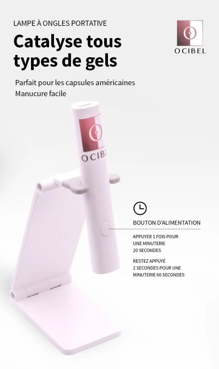 Lampe UV / LED Portable Minuteur 20s/60s pour Capsules Pose Américaine, Gel et VSP OCIBEL