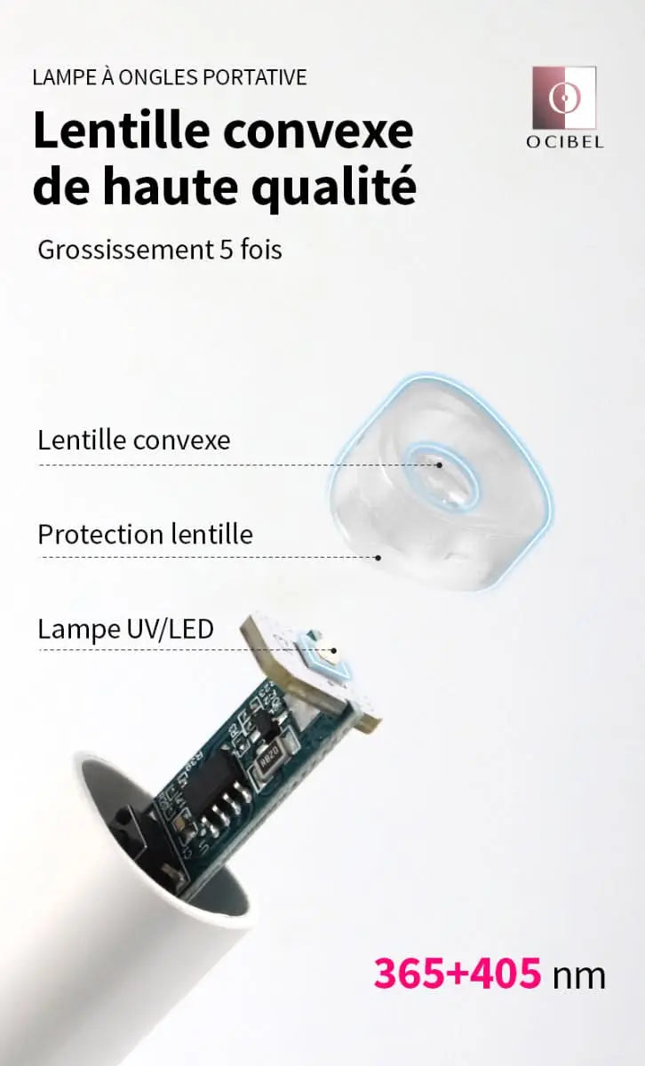 Lampe UV / LED Portable Minuteur 20s/60s pour Capsules Pose Américaine, Gel et VSP OCIBEL