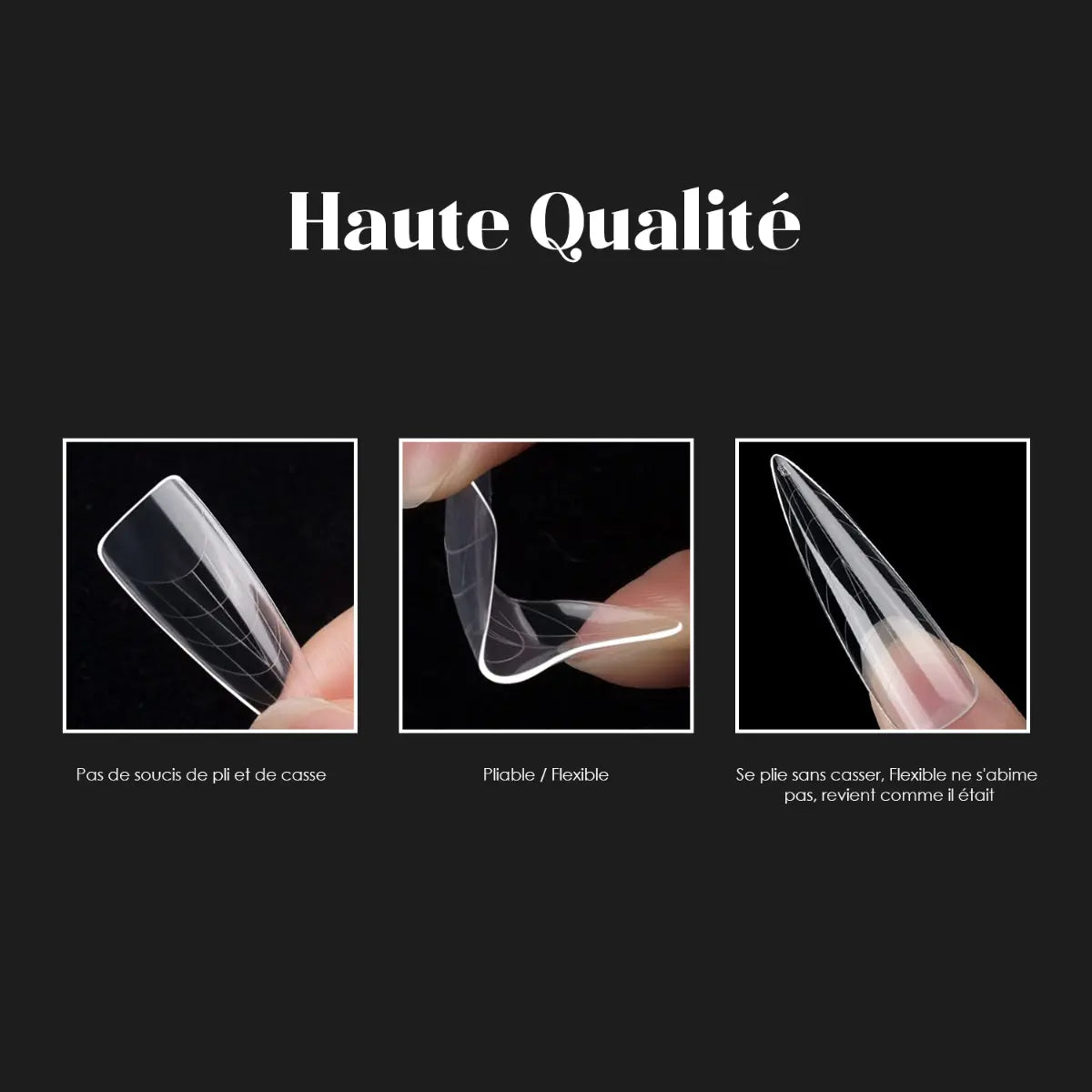 Nail Forms Popits Transparentes - 8 Formes et 4 Guides French - 288 Pièces OCIBEL