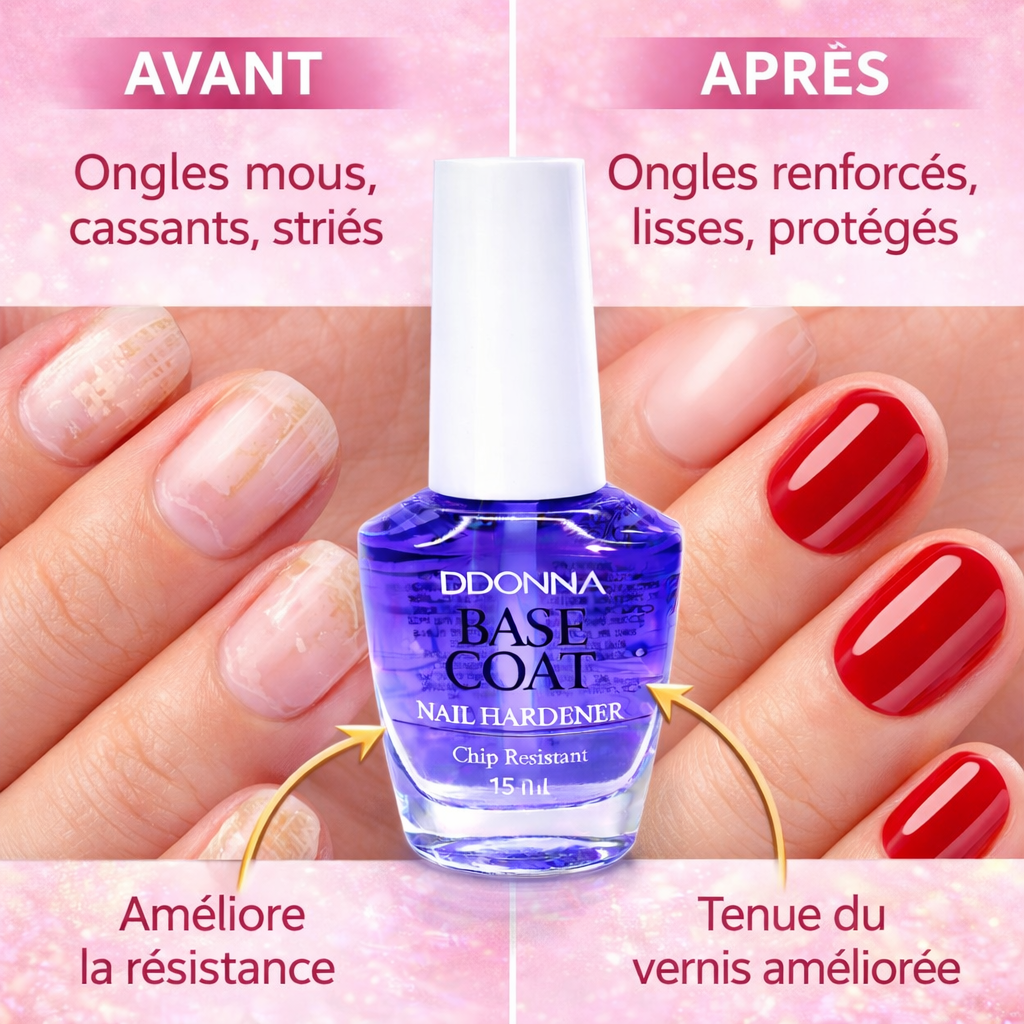 Nail Hardener 15 ml Base Coat Durcisseur Ongles – Soin Fortifiant aux Extraits Végétaux – Protection Anti-Casse et Anti-Écaillage – Formule Douce Sans Ingrédients d’Origine Animale OCIBEL