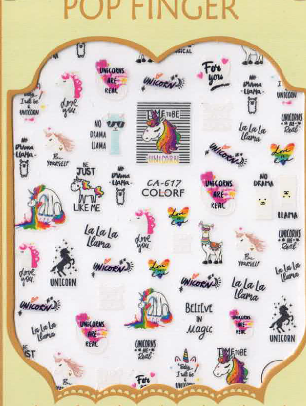 Planche Stickers Autocollant Licorne OCIBEL