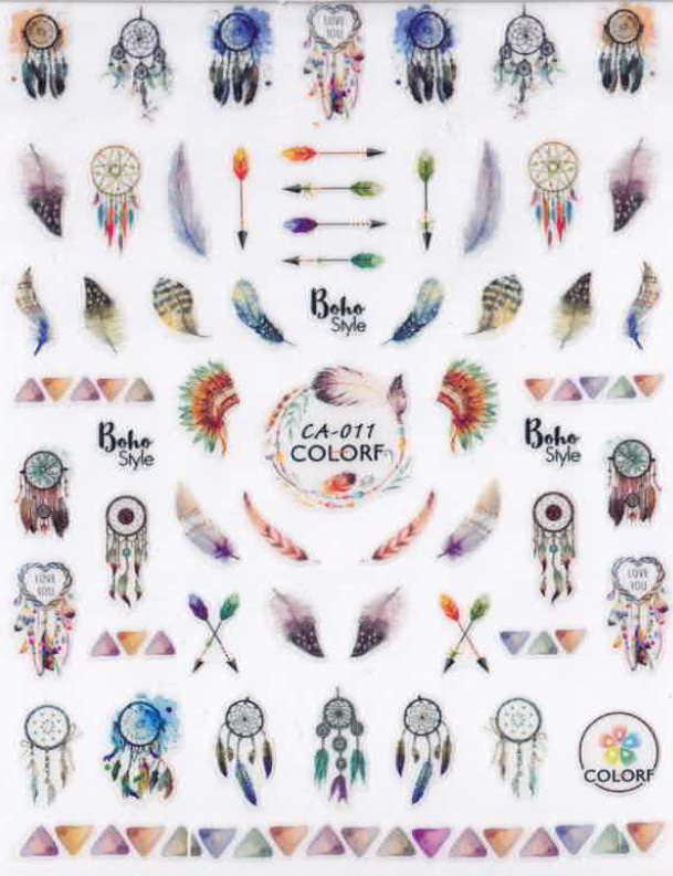 Planche Stickers Autocollant Plume OCIBEL