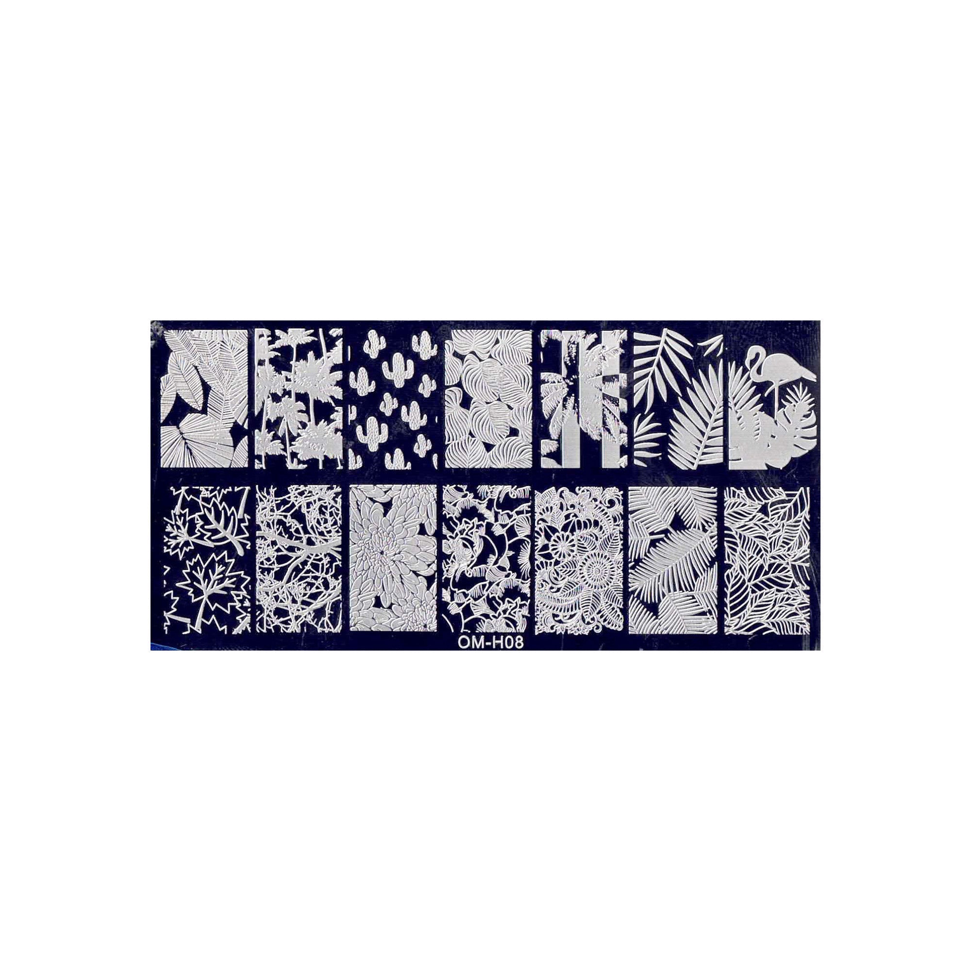 Plaque de Stamping pour Ongles Thème : Nature OCIBEL