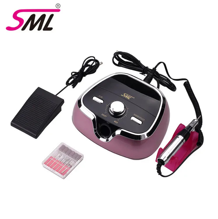 Ponceuse Haute Qualité SML M3 65W 35000T/M avec Mandrin et pédale + 6 Embouts - Rose Gold OCIBEL