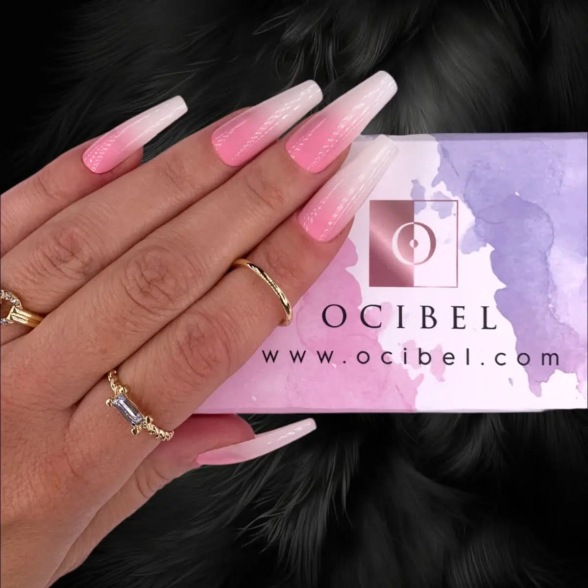 Press On Nails Faux Ongles Réutilisables - Long Coffin Babyboomer OCIBEL