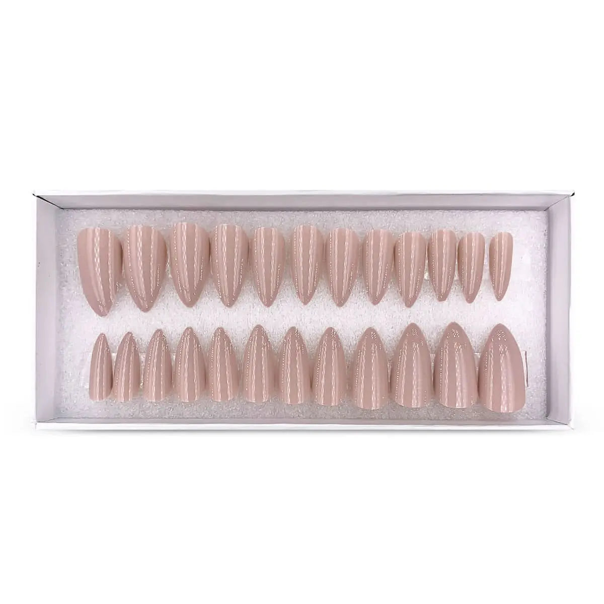 Press On Nails Faux Ongles Réutilisables - Medium Stiletto Nude OCIBEL