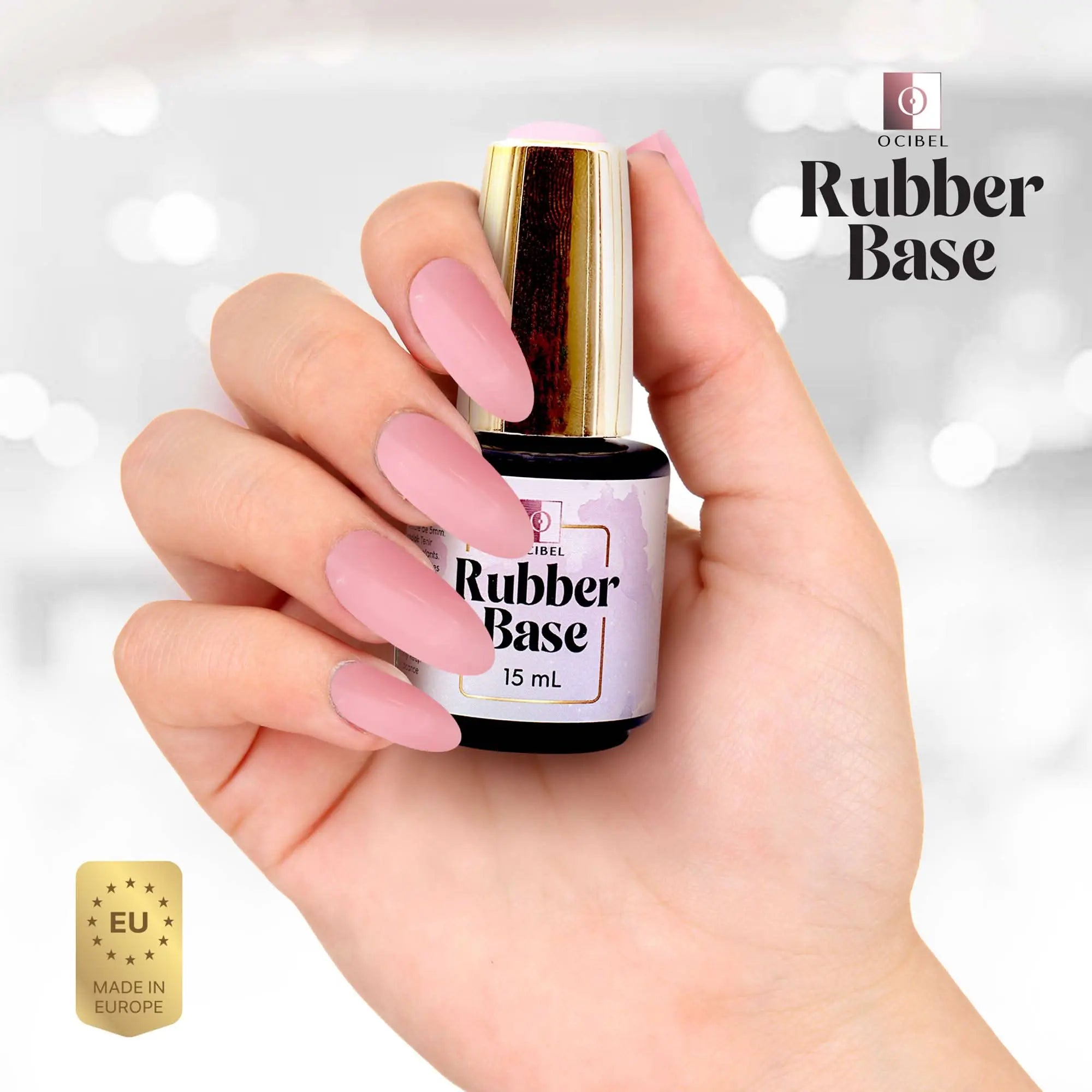 Rubber Base - Gummy Base UV / LED Fibré Camouflage Pailleté - 15 ml OCIBEL