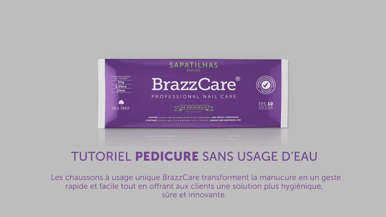 Carton 90 sachets BrazzCare BalbCare Socks Chaussette Pédicure Brésilienne inclus 1 Lime et Bâtonnet