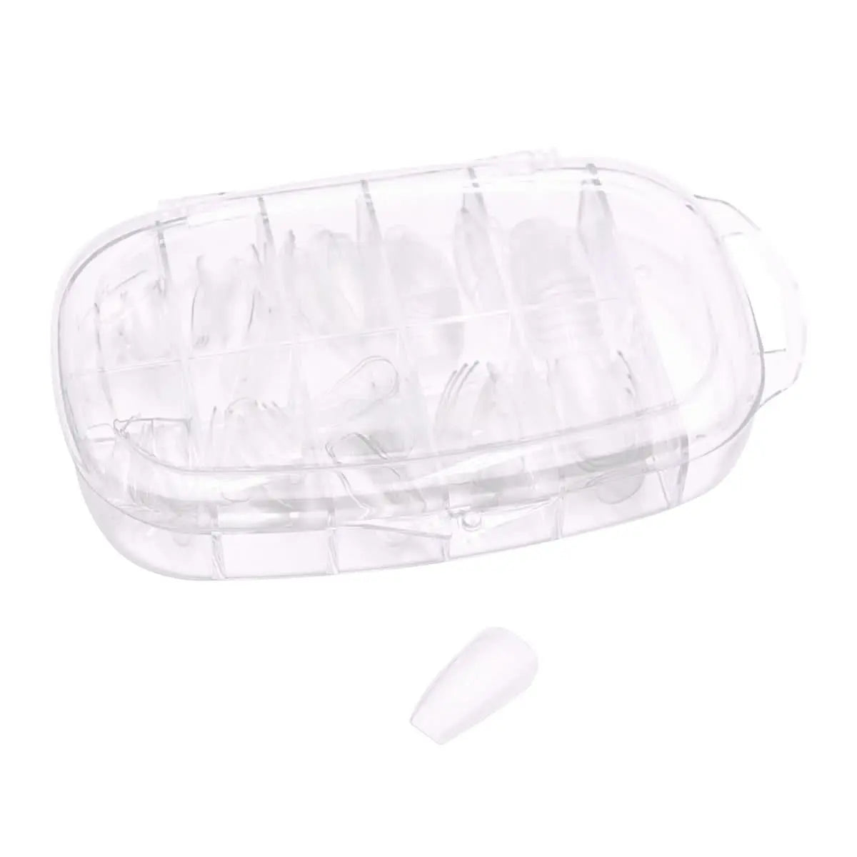 100 Capsules Full Tips Gel Medium Coffin Transparent (Boite) OCIBEL