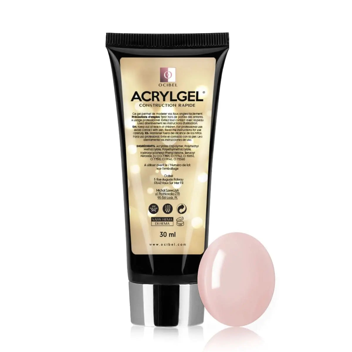 ✨ AcrylGel UV/LED 30g – Sans HEMA / DI-HEMA | Résultat Pro & Tenue Parfaite - Nude 03 OCIBEL