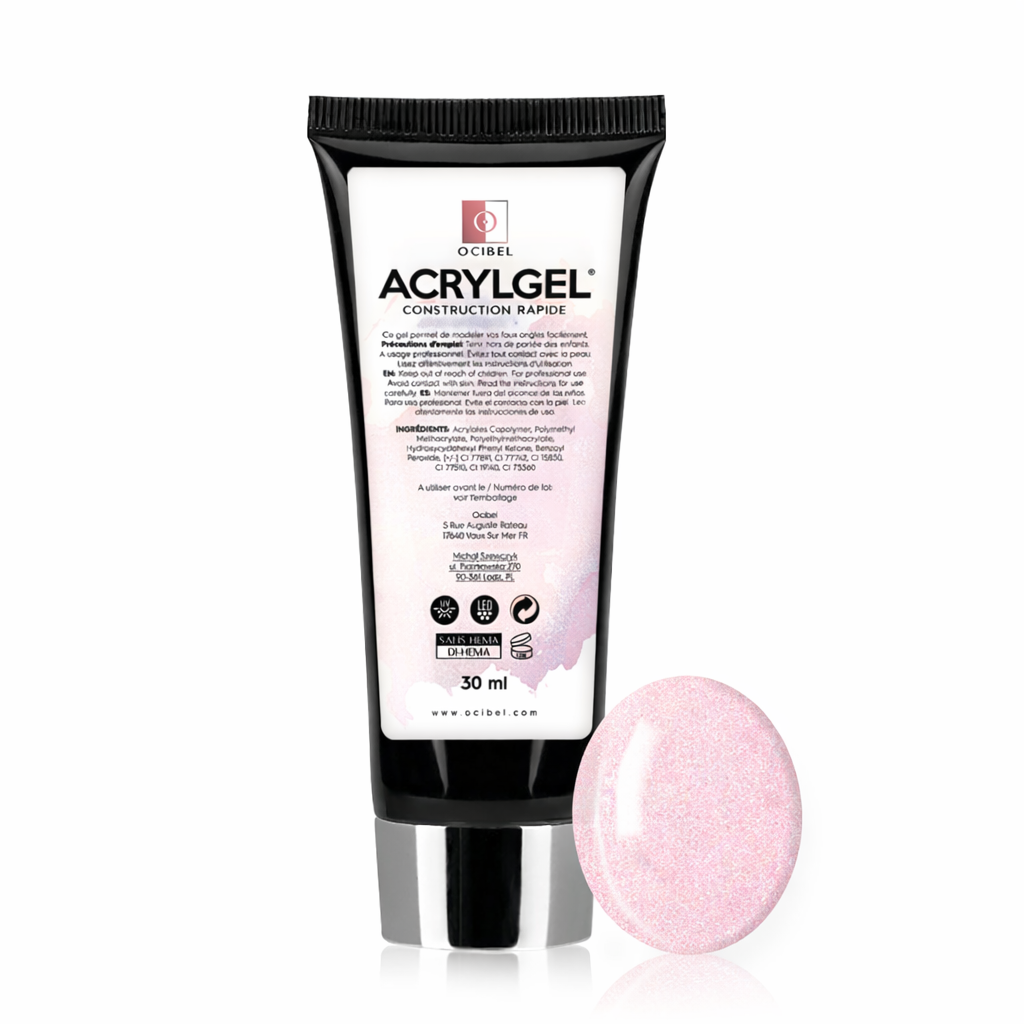 ✨ AcrylGel UV/LED 30g – Sans HEMA / DI-HEMA | Résultat Pro & Tenue Parfaite - Pink Sparkle OCIBEL