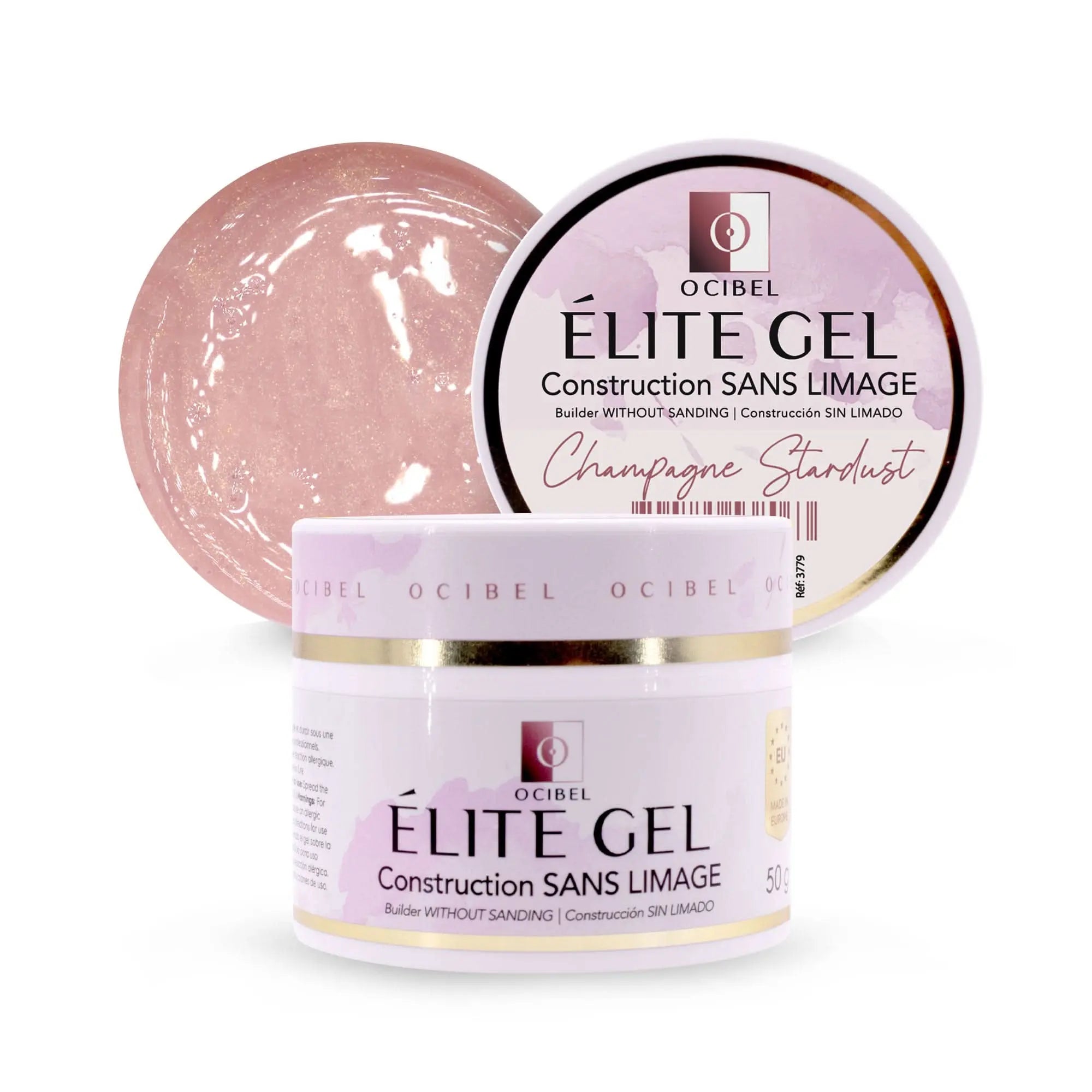 Élite Gel Construction SANS LIMAGE 50g UV / LED - Champagne Stardust OCIBEL
