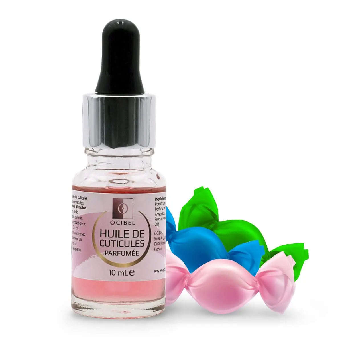 Huile de cuticule parfumée avec pipette 'Bubble Gum' - 10 ml OCIBEL
