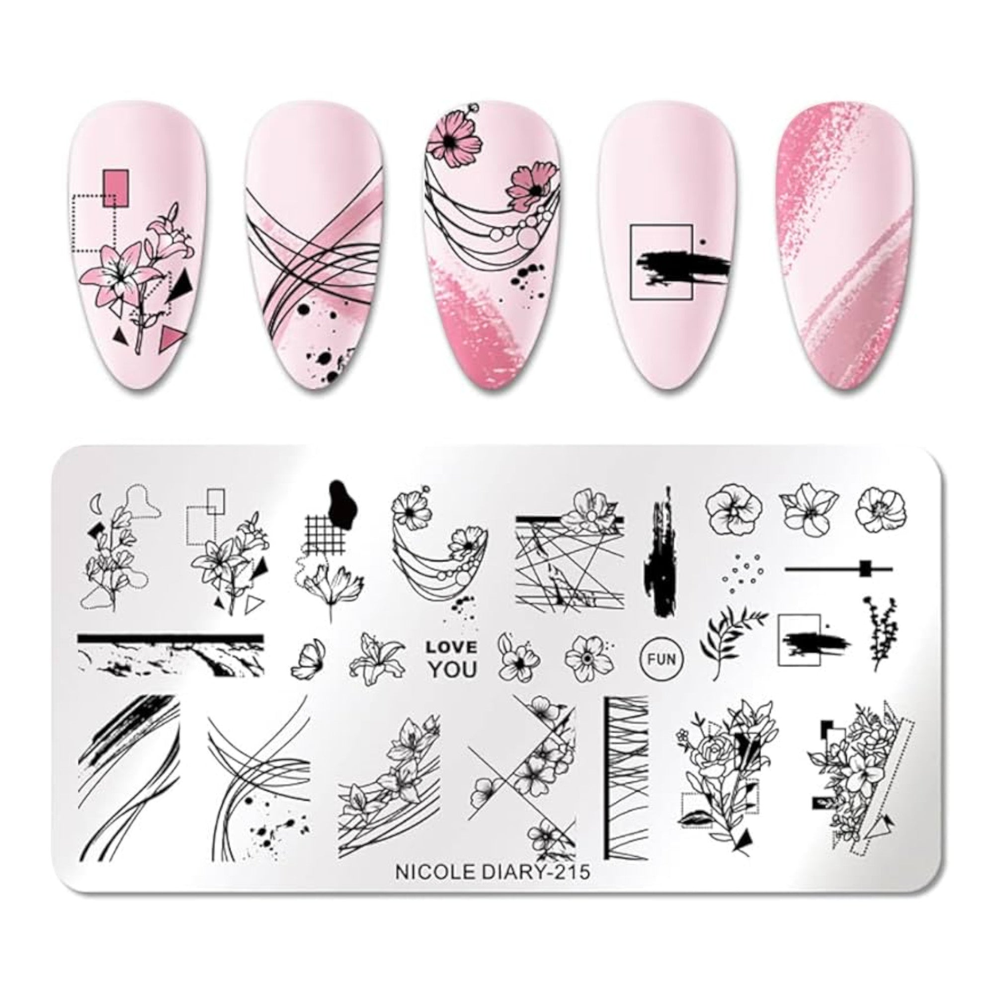 Plaque de Stamping pour Ongles Thème : Fleur OCIBEL