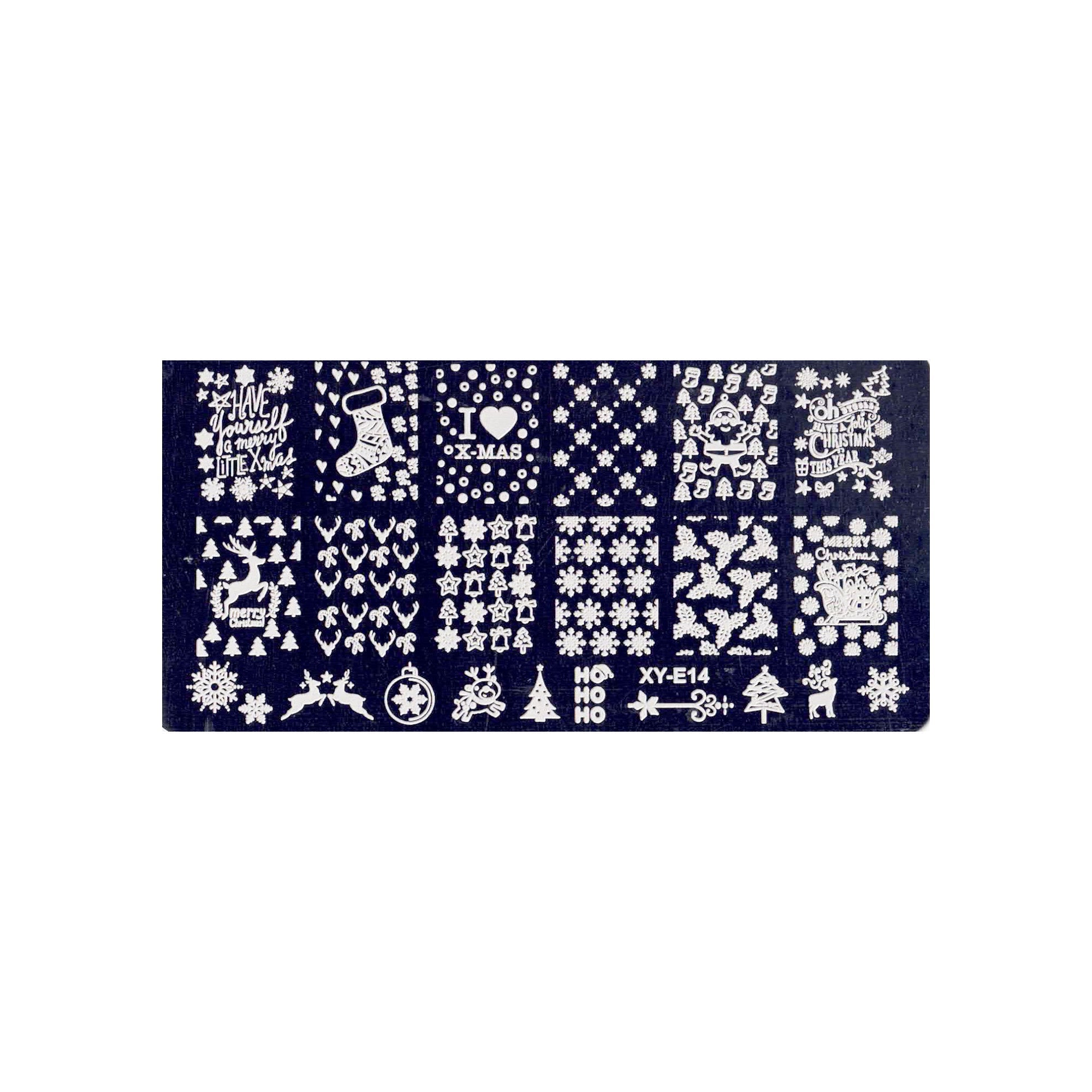 Plaque de Stamping pour Ongles Thème : Noël OCIBEL