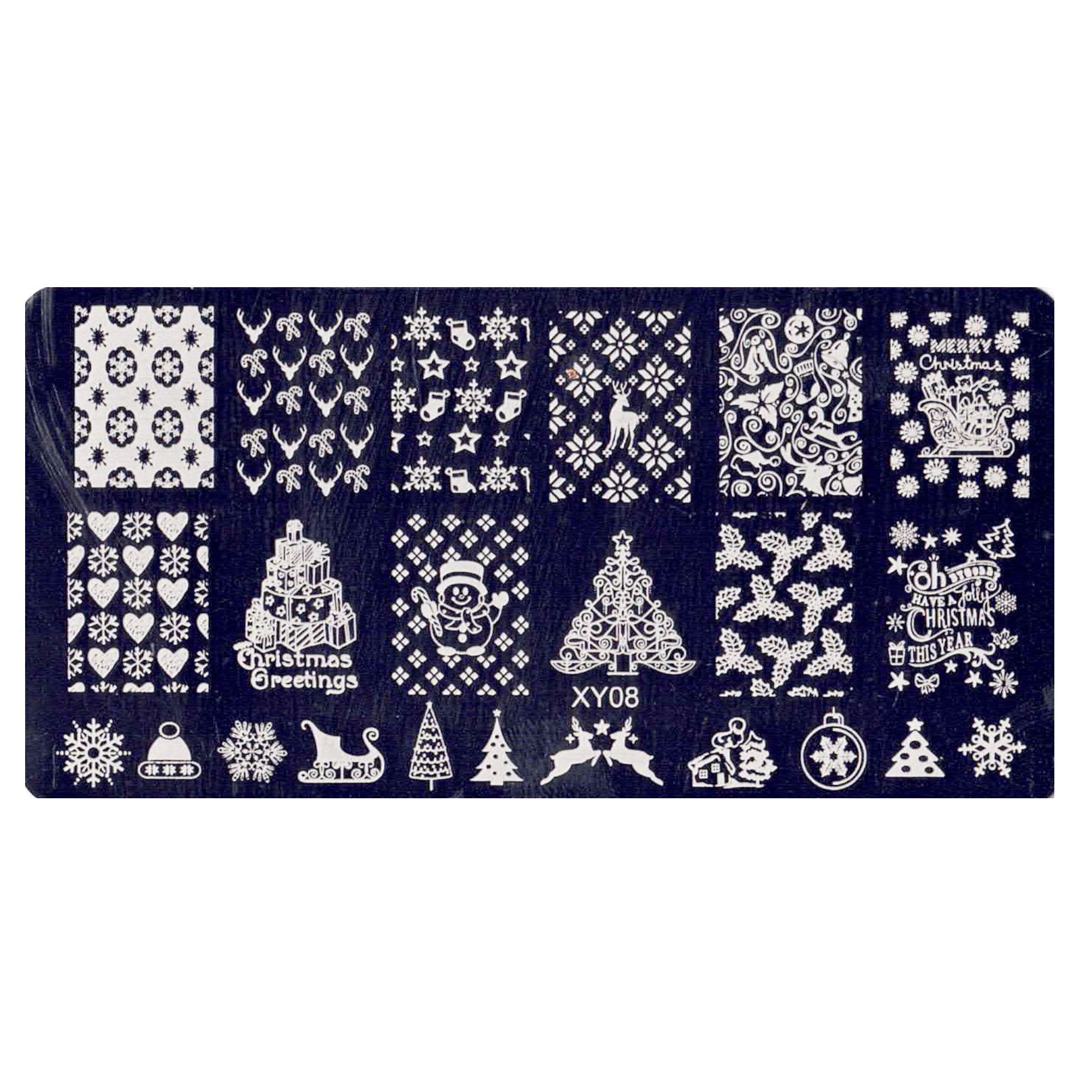 Plaque de Stamping pour Ongles Thème : Noël OCIBEL