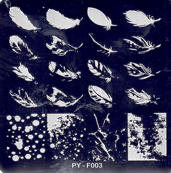 Plaque de Stamping pour Ongles Thème : Plume OCIBEL