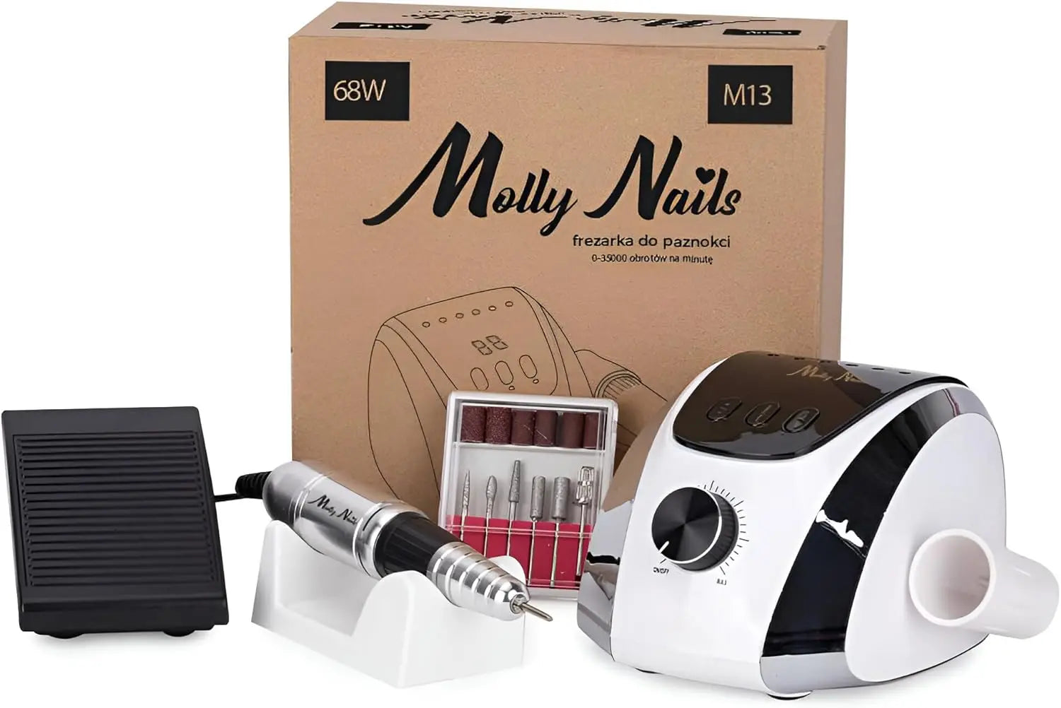 Ponceuse 68W 35000T/M avec Mandrin et Pédale + 6 Embouts - Écran LCD OCIBEL