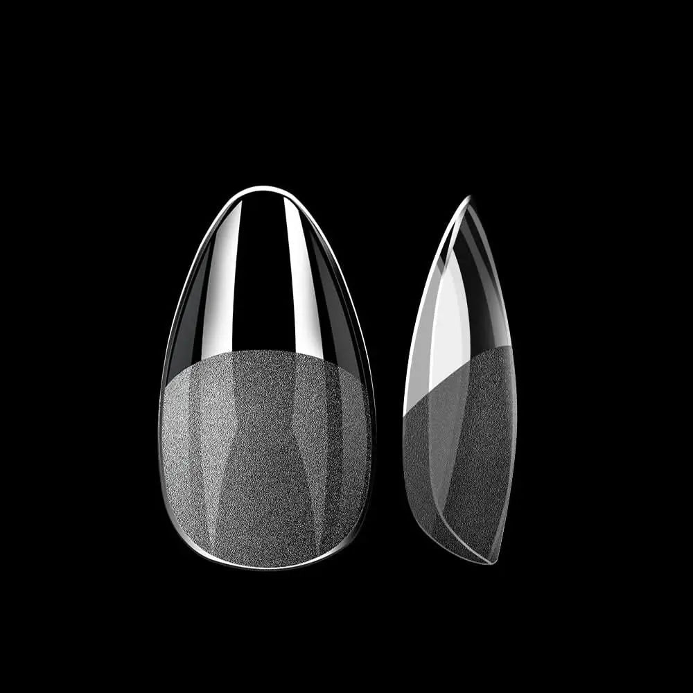 Soft Gel Nail Tips 504 Capsules Pose Américaine Demi-Mat Transparente 12 tailles - Medium Almond Amande OCIBEL